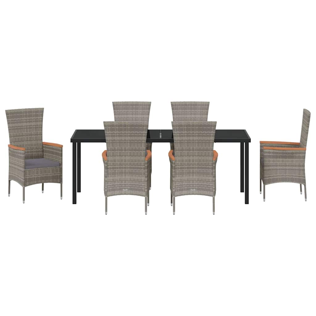 Garten Essgruppe 7 pcs Grau Pulverbeschichteter Stahl