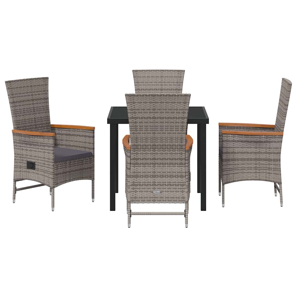 Garten Essgruppe 5 pcs Grau Pulverbeschichteter Stahl