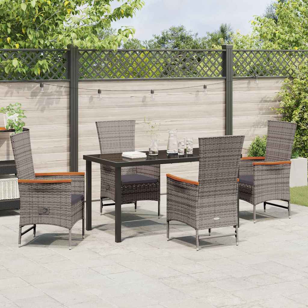 Garten Essgruppe 5 pcs Grau Pulverbeschichteter Stahl