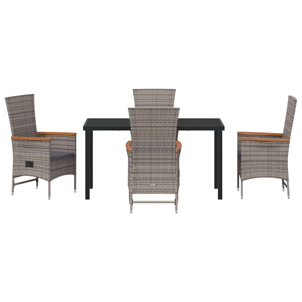 Garten Essgruppe 5 pcs Grau Pulverbeschichteter Stahl