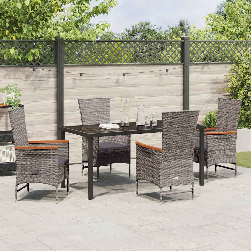 Garten Essgruppe 5 pcs Grau Pulverbeschichteter Stahl