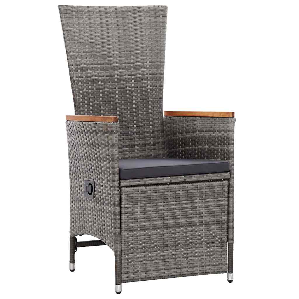 Garten Essgruppe mit Kissen 7 pcs Grau Poly-Rattan