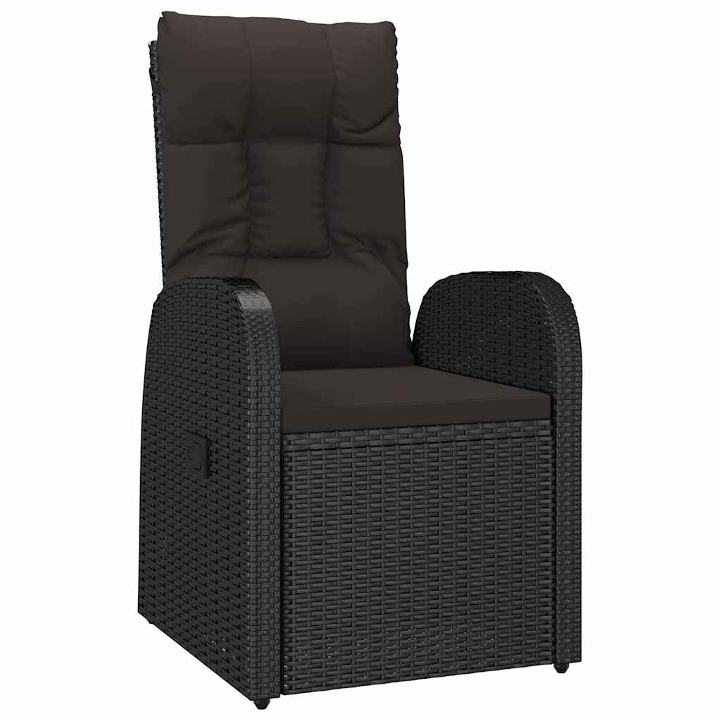 Garten Essgruppe mit Kissen 9 pcs Schwarz Poly-Rattan
