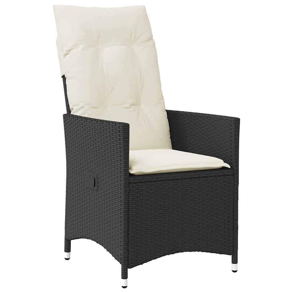 Garten Essgruppe mit Kissen 9 pcs Schwarz Poly-Rattan