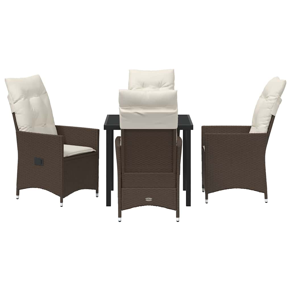 Garten Essgruppe mit Kissen 5 pcs Braun Poly-Rattan