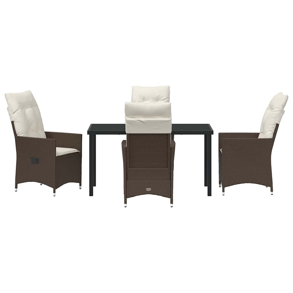 Garten Essgruppe mit Kissen 5 pcs Braun Poly-Rattan