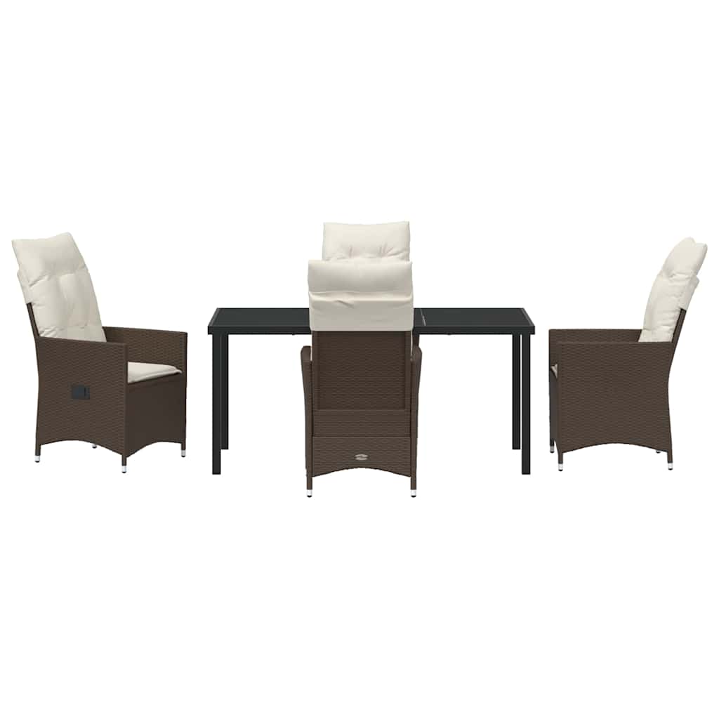 Garten Essgruppe mit Kissen 5 pcs Braun Poly-Rattan