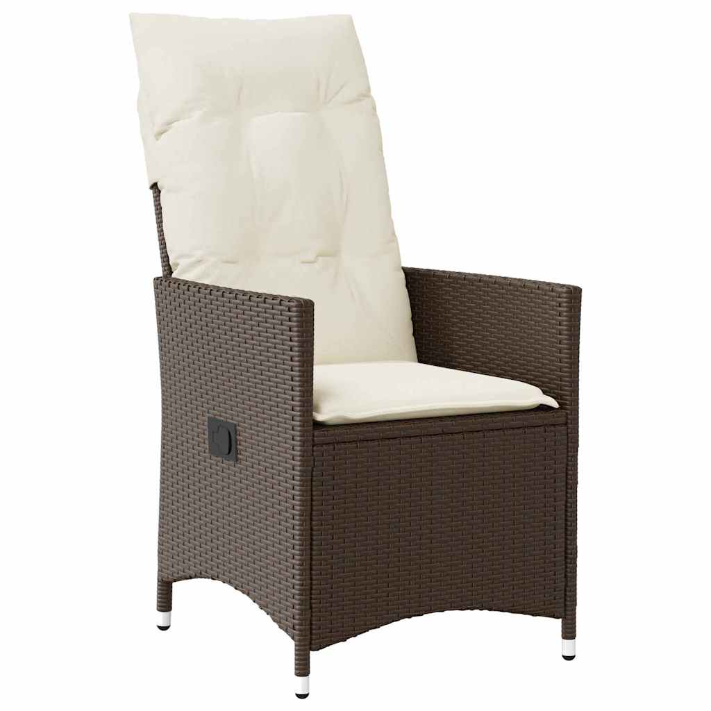 Garten Essgruppe 9 pcs Braun Poly-Rattan