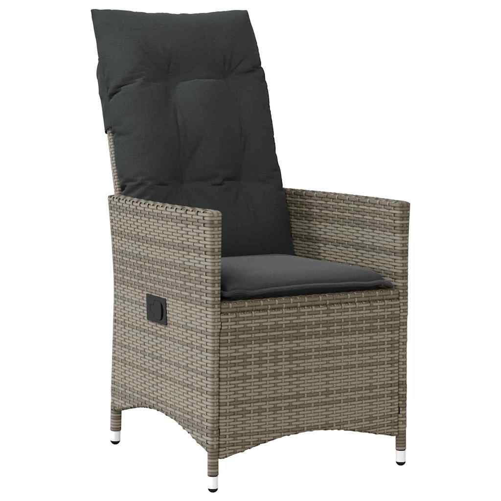 Garten Essgruppe mit Kissen 3 pcs Grau Poly-Rattan