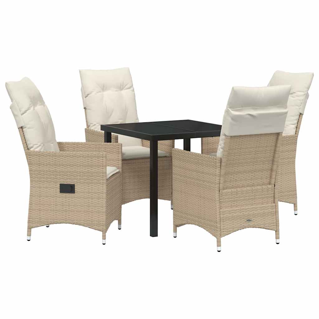 Garten Essgruppe mit Kissen 5 pcs Beige Poly-Rattan