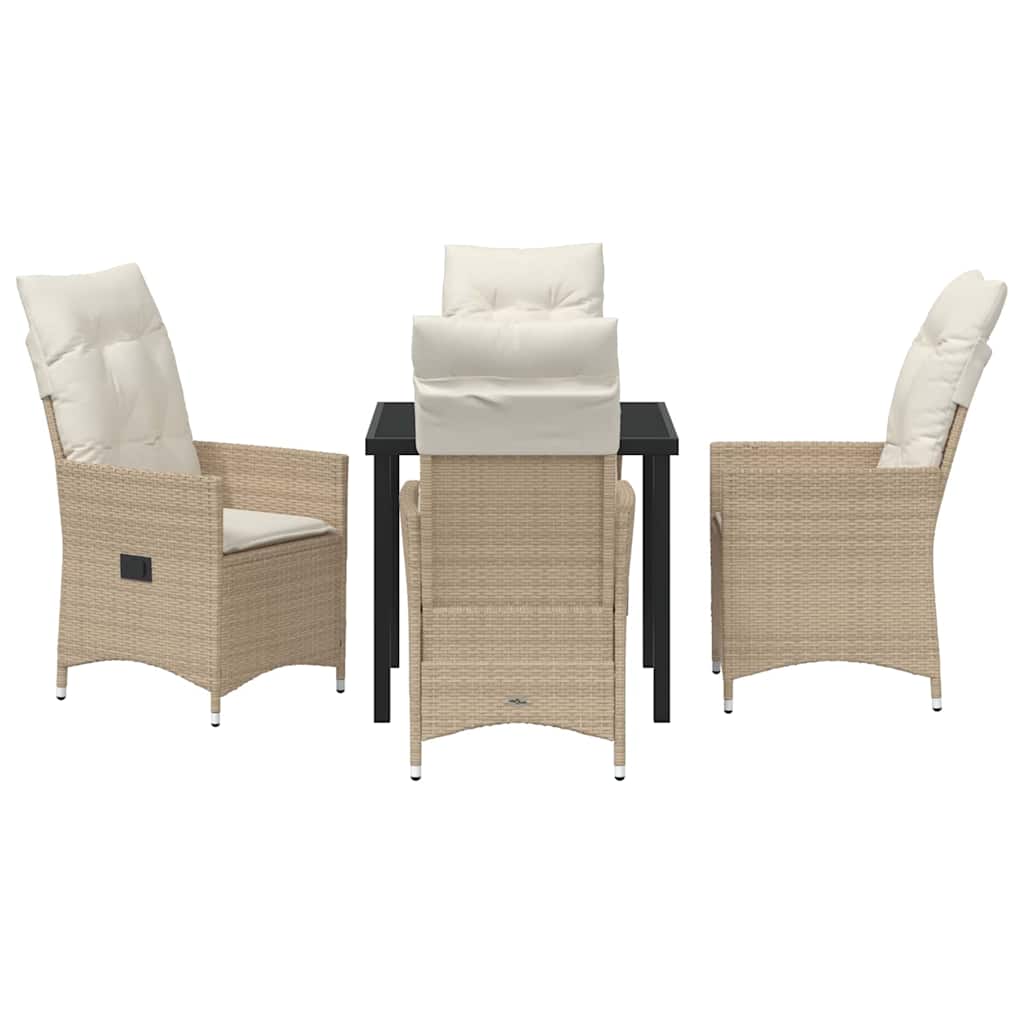 Garten Essgruppe mit Kissen 5 pcs Beige Poly-Rattan