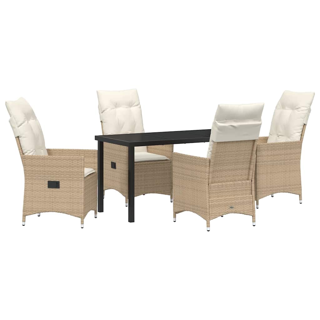 Garten Essgruppe mit Kissen 5 pcs Beige Poly-Rattan