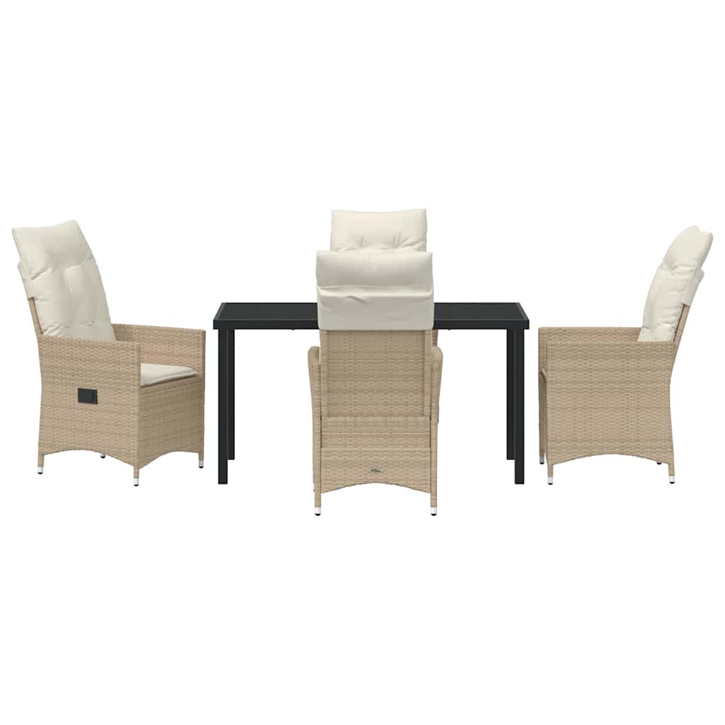 Garten Essgruppe mit Kissen 5 pcs Beige Poly-Rattan