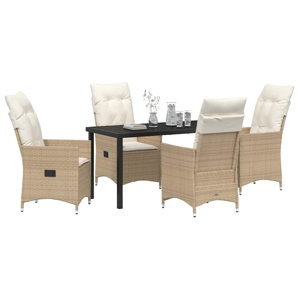 Garten Essgruppe mit Kissen 5 pcs Beige Poly-Rattan