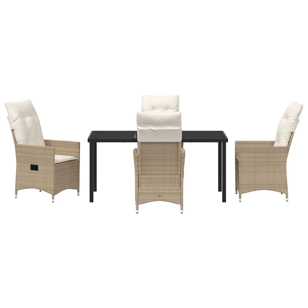 Garten Essgruppe mit Kissen 5 pcs Beige Poly-Rattan