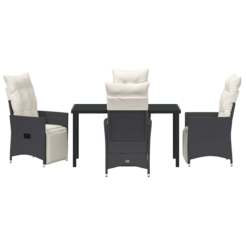 Garten Essgruppe mit Kissen 5 pcs Schwarz Poly-Rattan