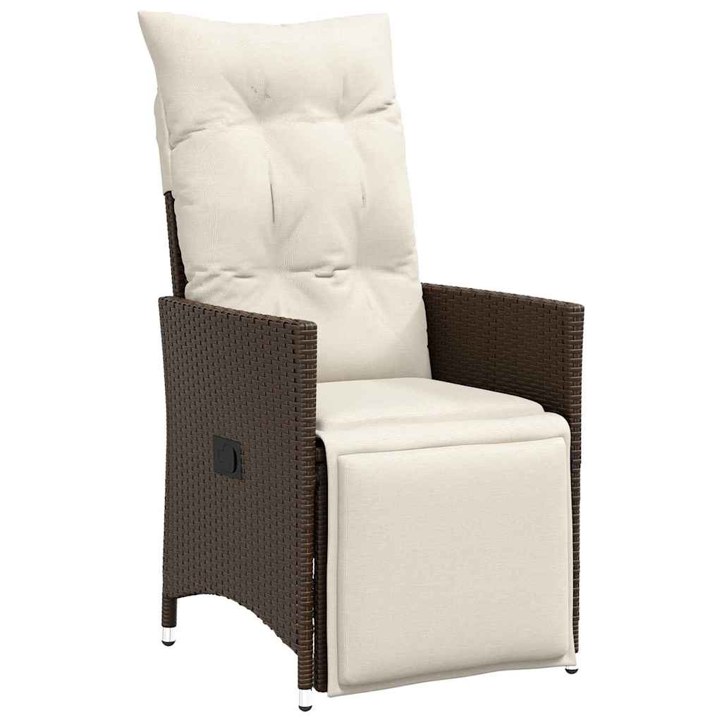 Garten Essgruppe mit Kissen 3 pcs Braun Poly-Rattan