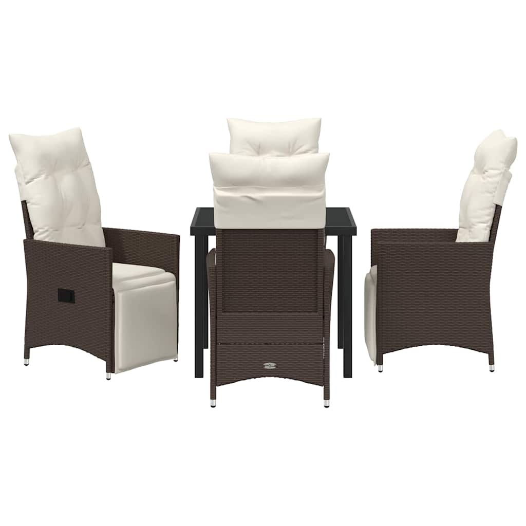 Garten Essgruppe mit Kissen 5 pcs Braun Poly-Rattan