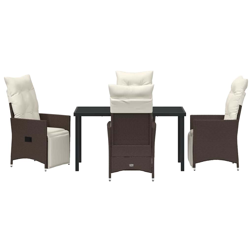 Garten Essgruppe mit Kissen 5 pcs Braun Poly-Rattan