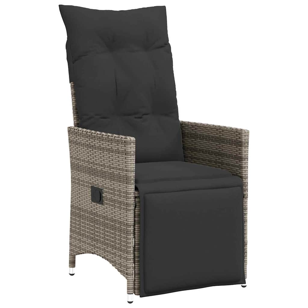 Garten Essgruppe mit Kissen 3 pcs Grau Poly-Rattan
