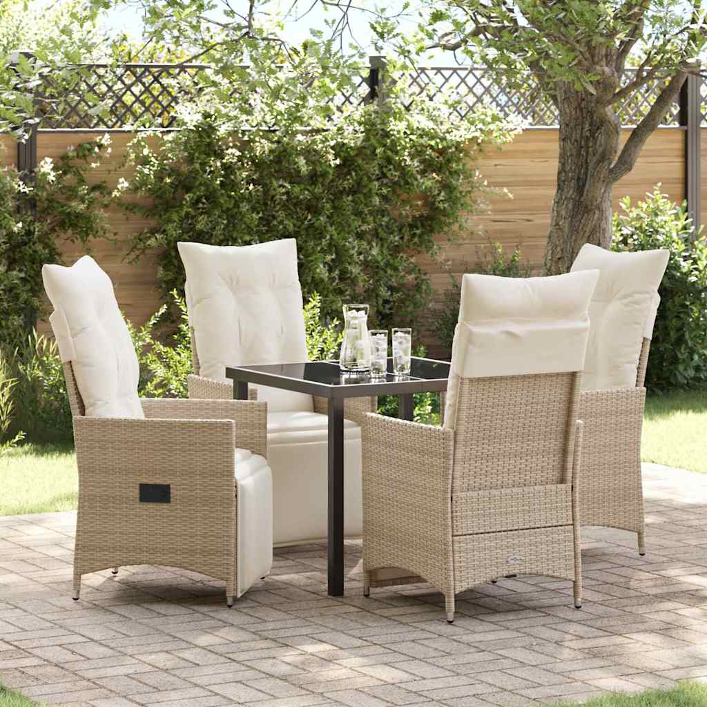Garten Essgruppe mit Kissen 5 pcs Beige Poly-Rattan