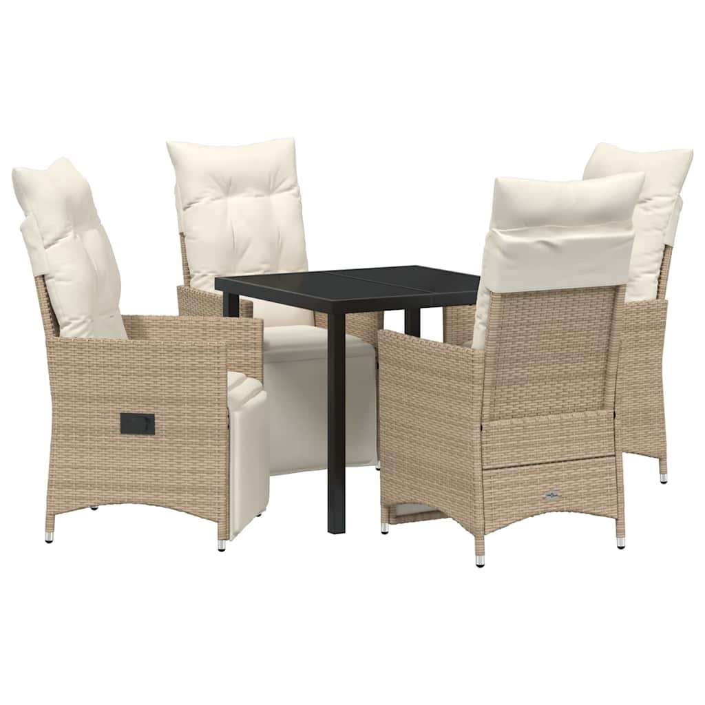 Garten Essgruppe mit Kissen 5 pcs Beige Poly-Rattan