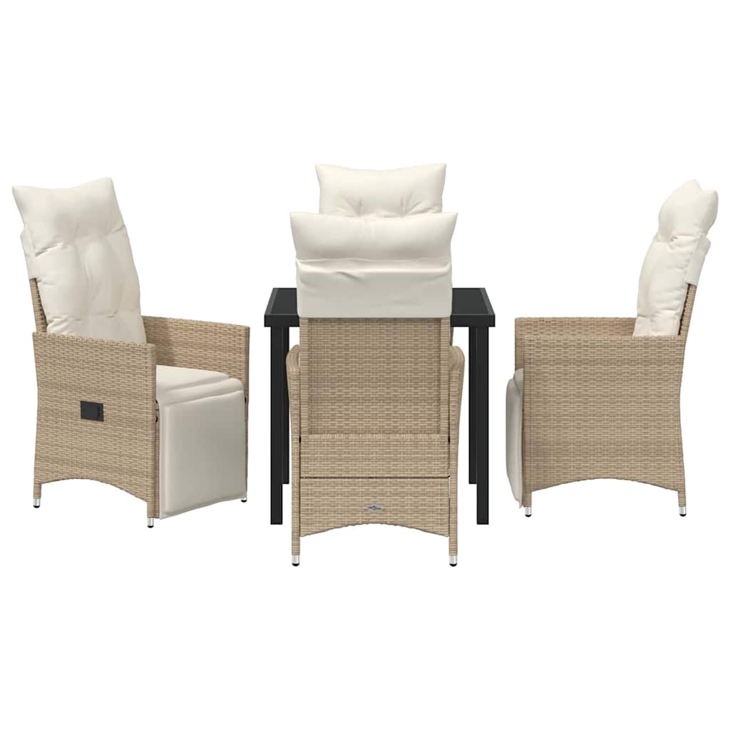 Garten Essgruppe mit Kissen 5 pcs Beige Poly-Rattan