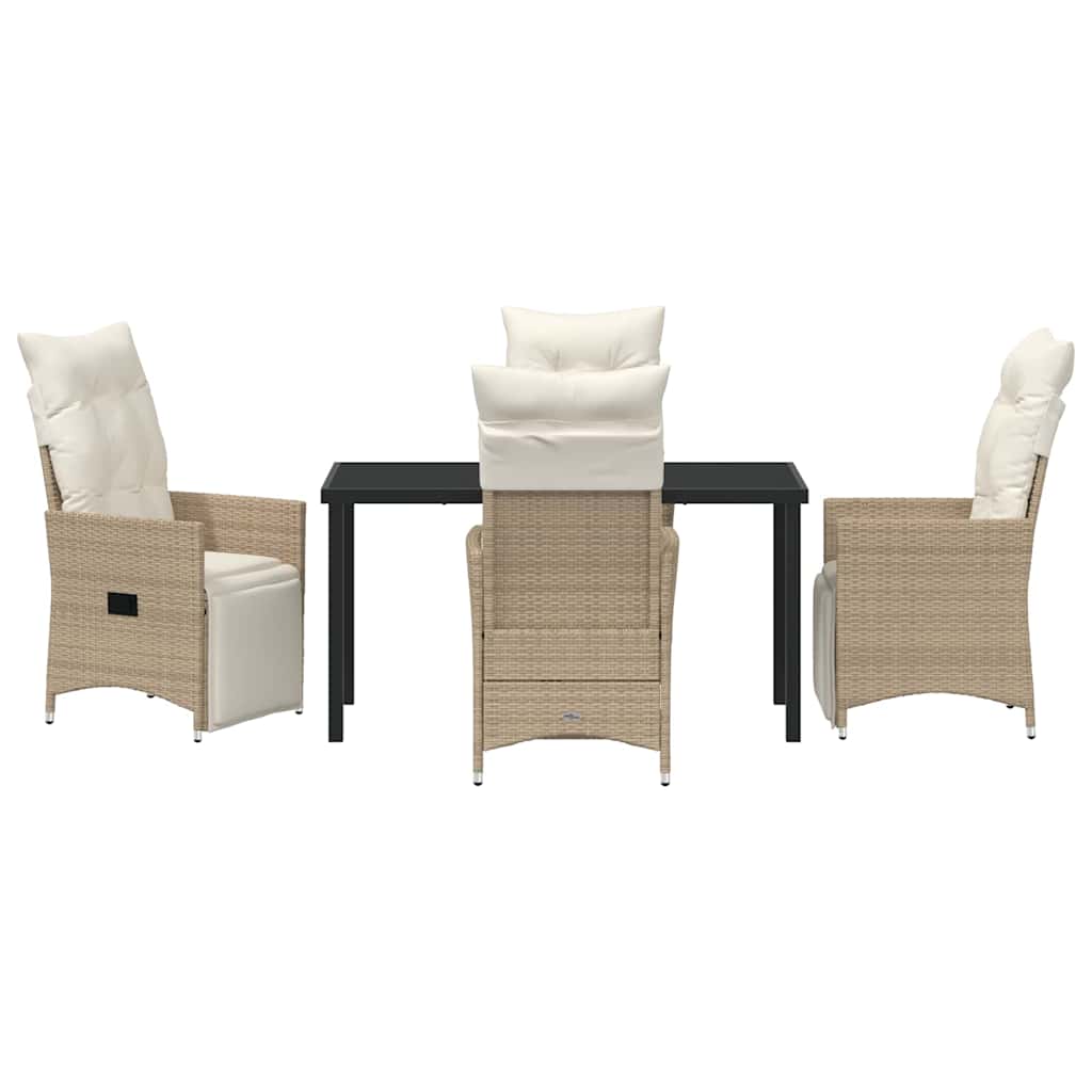 Garten Essgruppe mit Kissen 5 pcs Beige Poly-Rattan