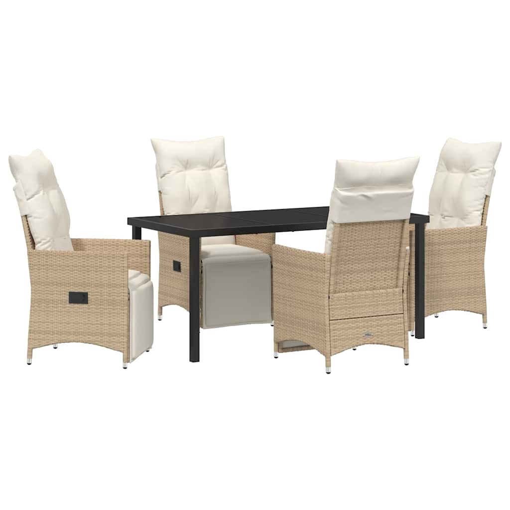 Garten Essgruppe mit Kissen 5 pcs Beige Poly-Rattan
