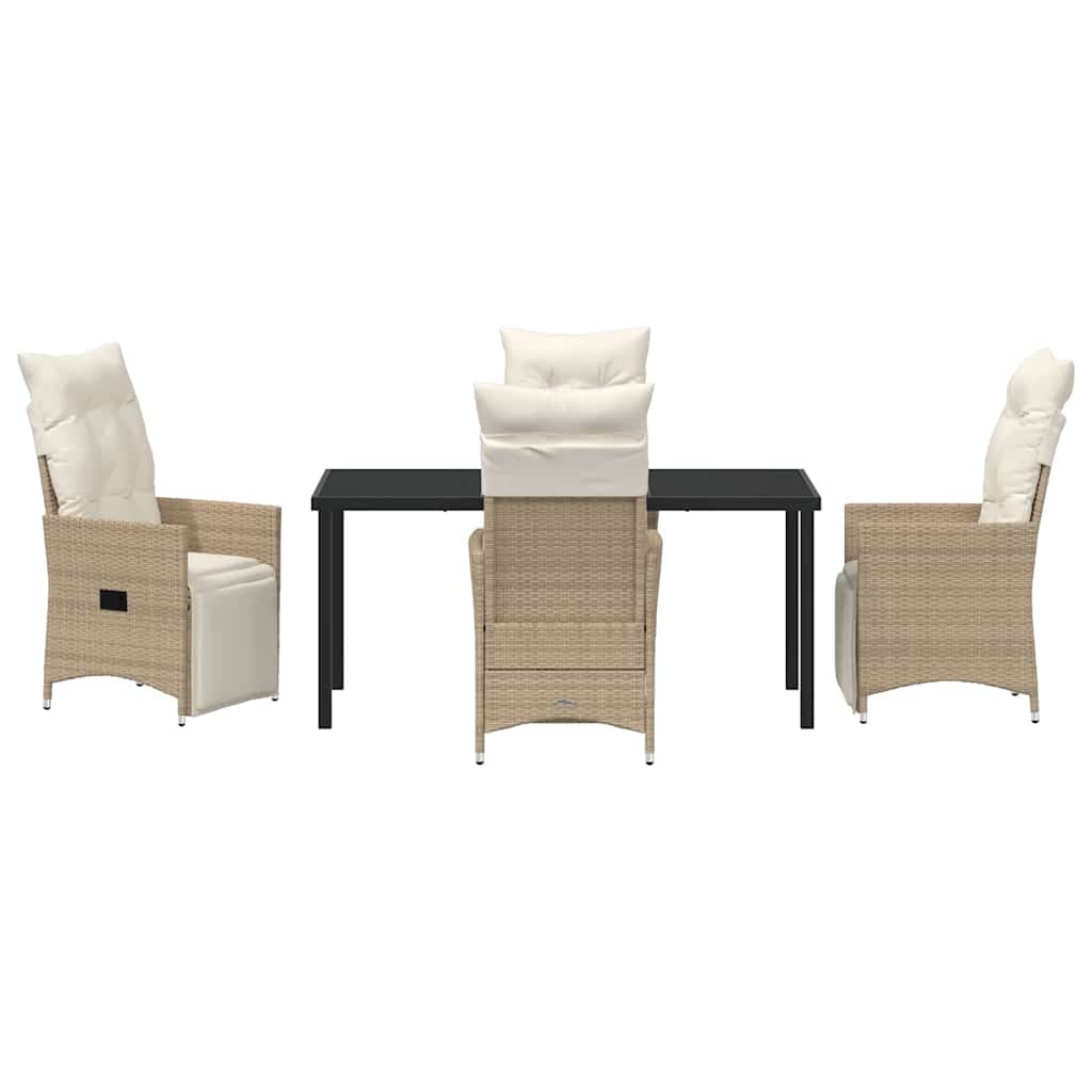 Garten Essgruppe mit Kissen 5 pcs Beige Poly-Rattan