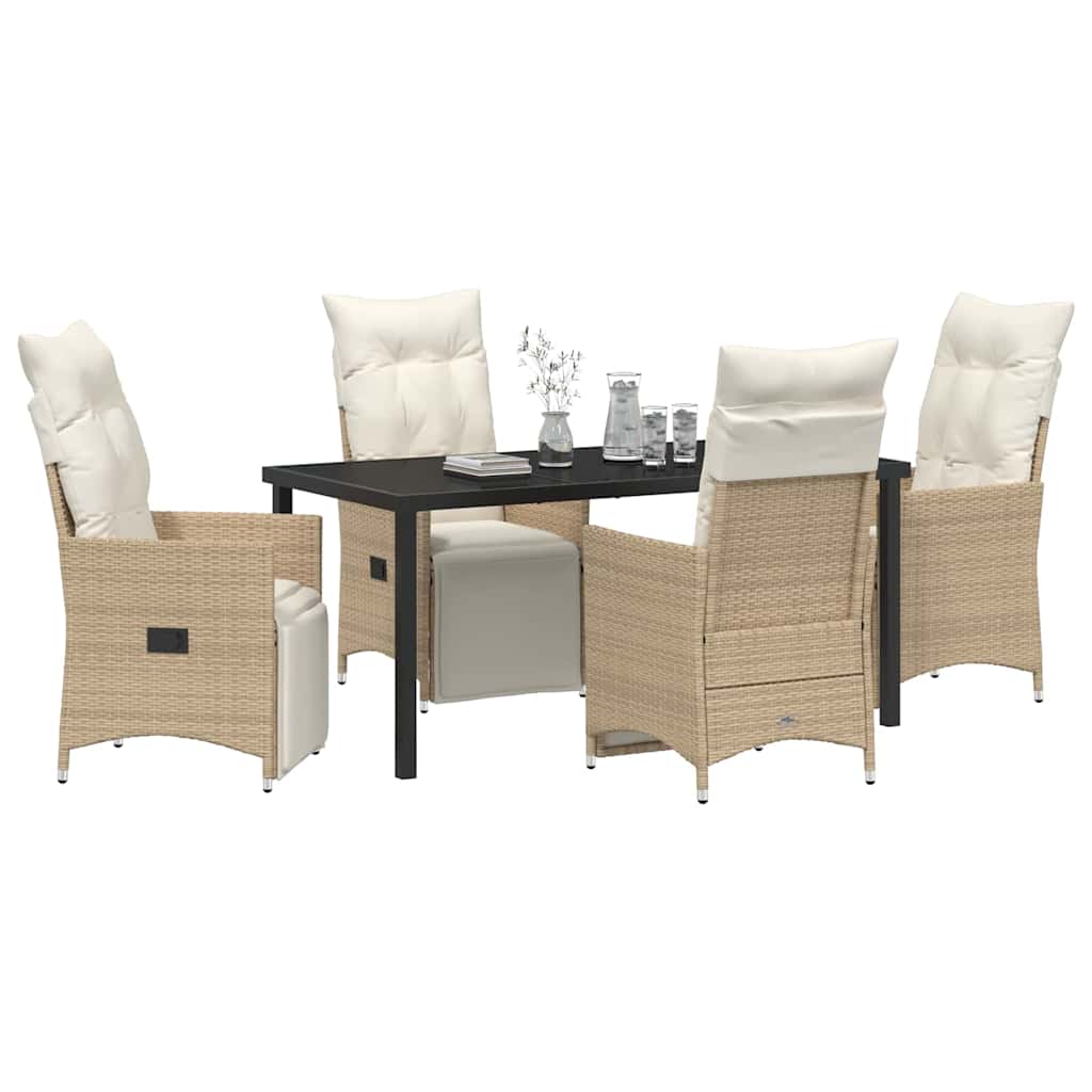 Garten Essgruppe mit Kissen 5 pcs Beige Poly-Rattan
