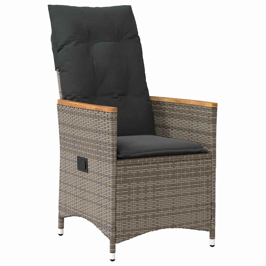 Garten Essgruppe mit Kissen 3 pcs Grau Poly-Rattan