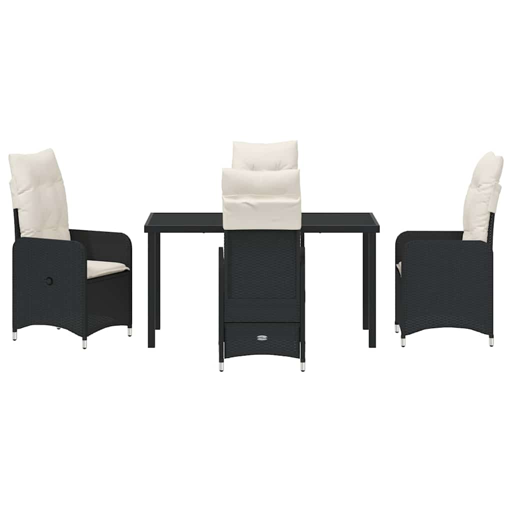 Garten Essgruppe 5 pcs Schwarz Poly-Rattan