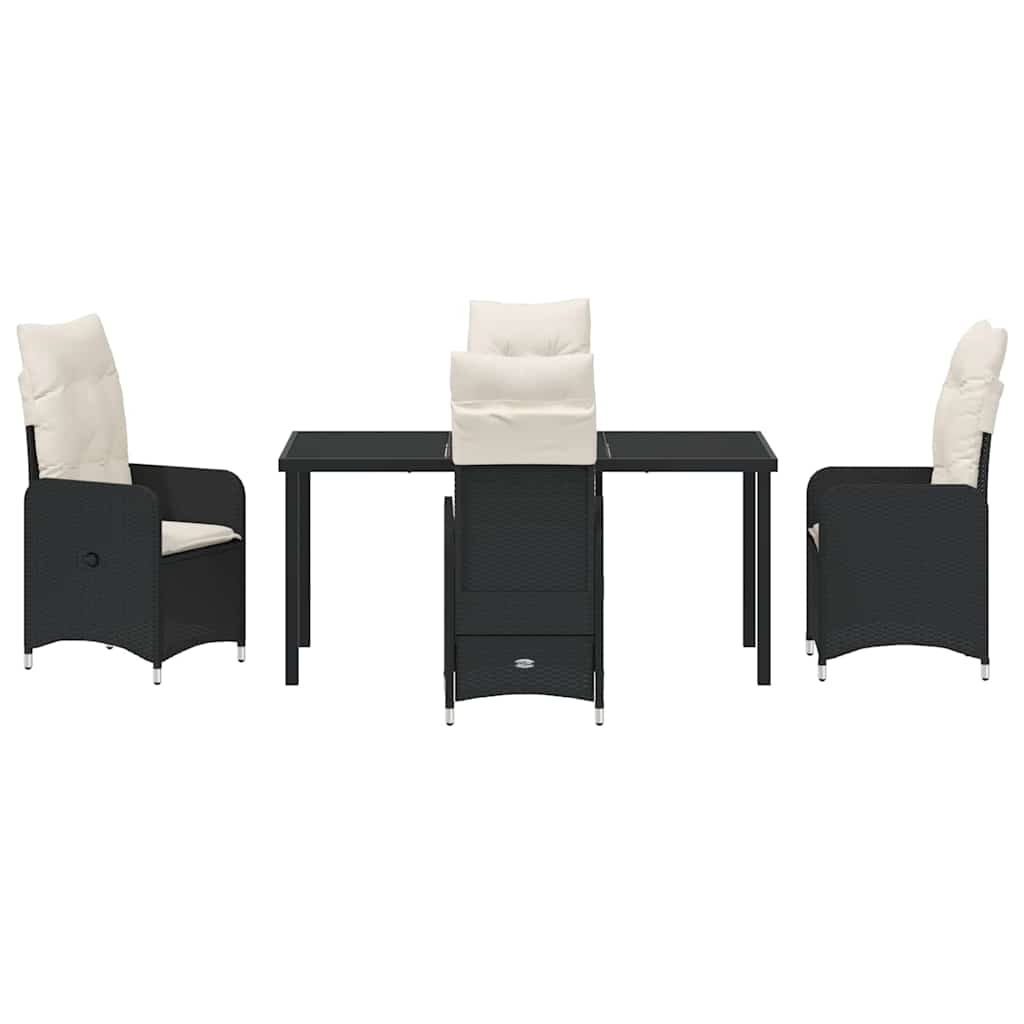 Garten Essgruppe 5 pcs Schwarz Poly-Rattan