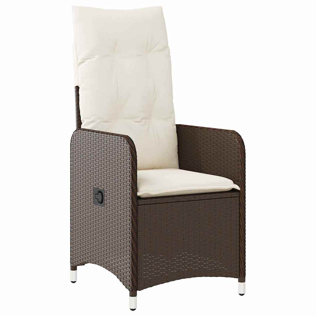 Garten Essgruppe 3 pcs Braun Poly-Rattan