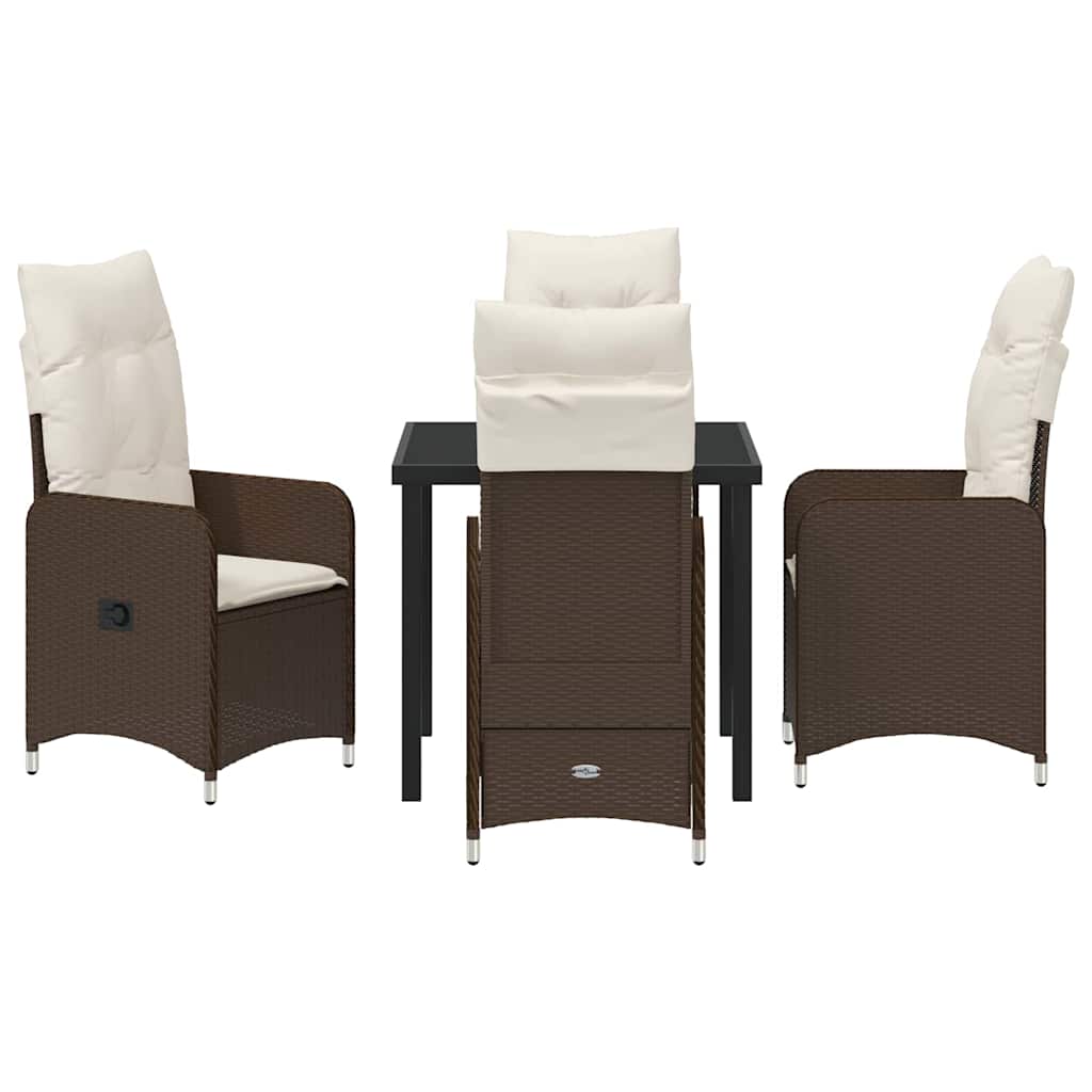 Garten Essgruppe 5 pcs Braun Poly-Rattan