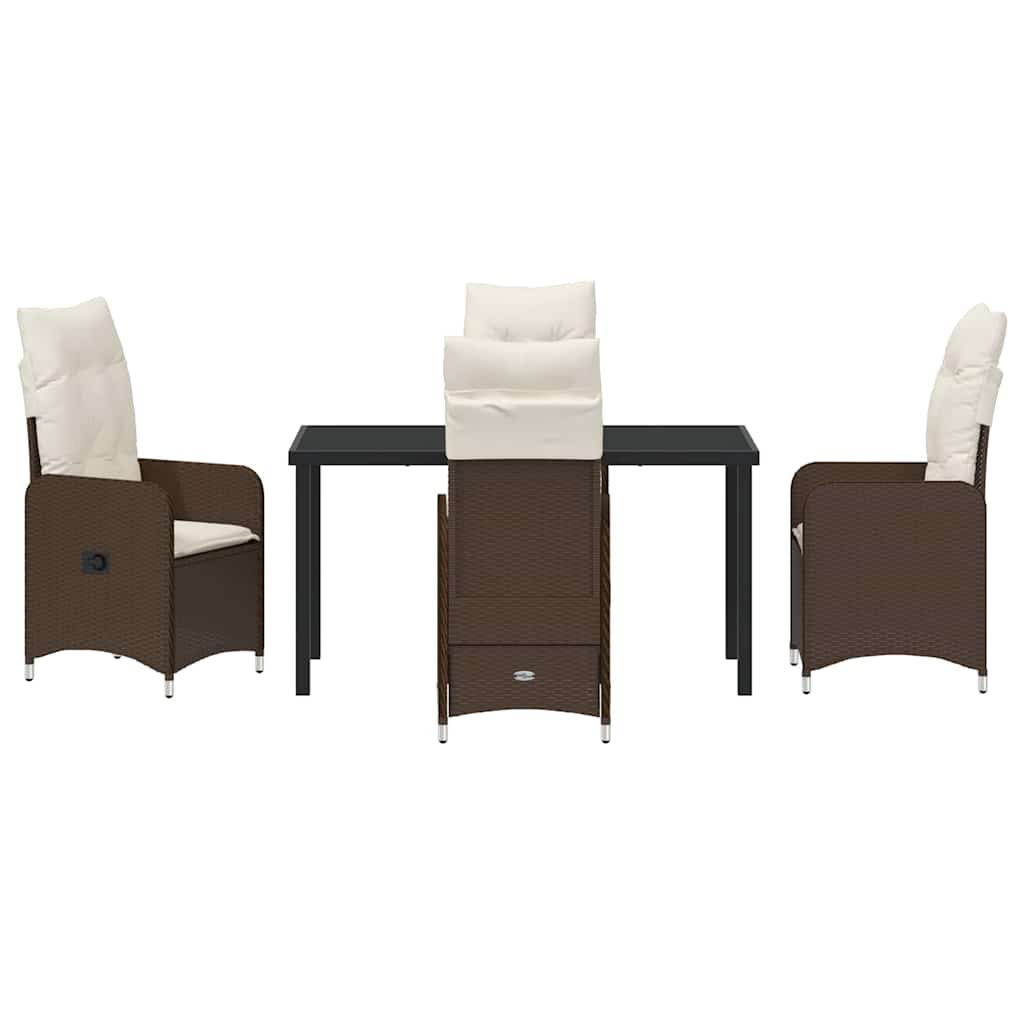 Garten Essgruppe 5 pcs Braun Poly-Rattan