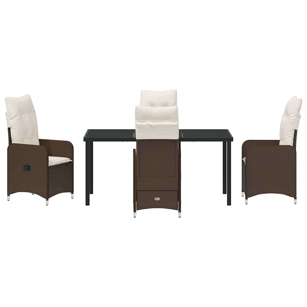 Garten Essgruppe 5 pcs Braun Poly-Rattan