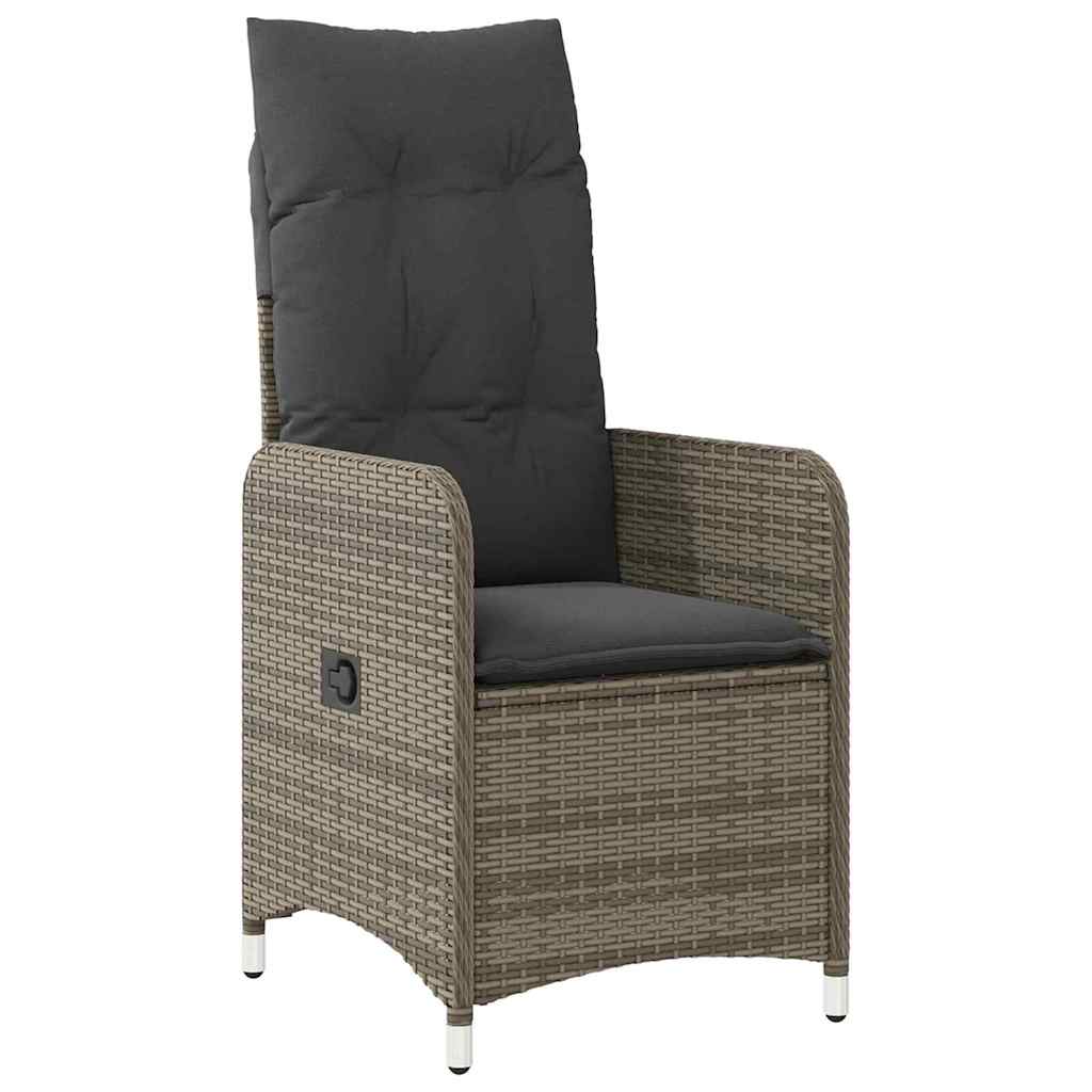 Garten Essgruppe 3 pcs Grau Poly-Rattan