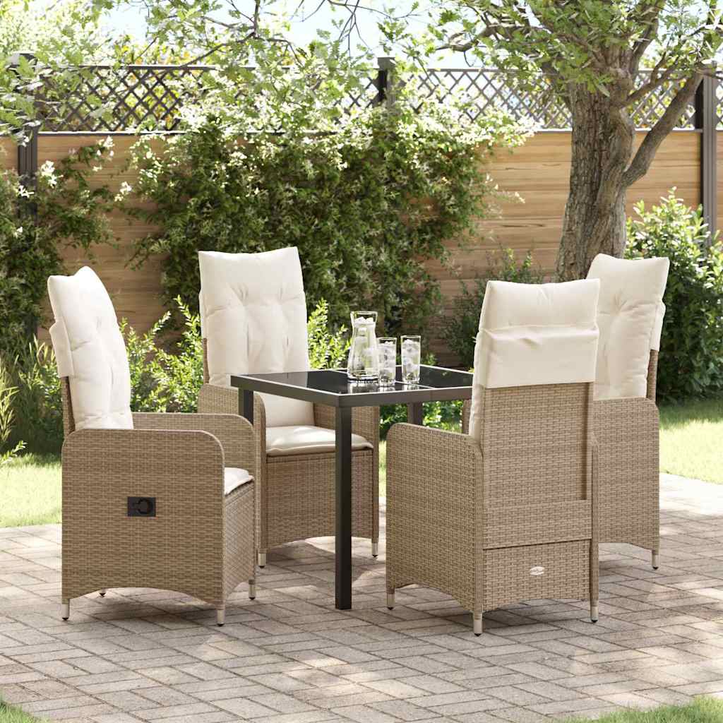Garten Essgruppe 5 pcs Beige Poly-Rattan