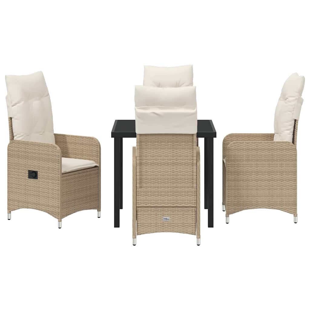 Garten Essgruppe 5 pcs Beige Poly-Rattan