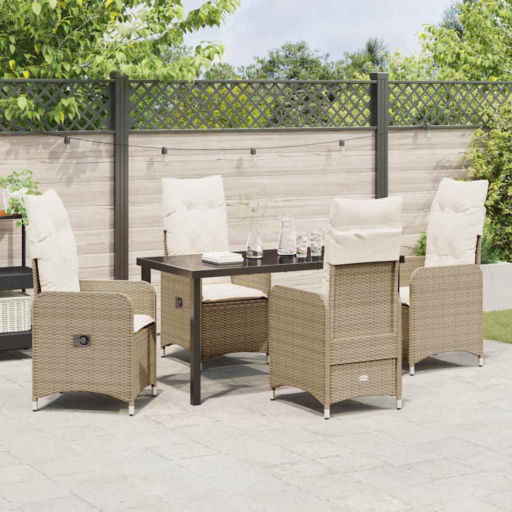 Garten Essgruppe 5 pcs Beige Poly-Rattan