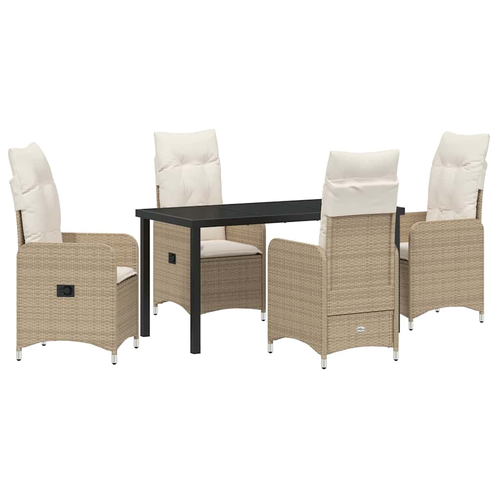Garten Essgruppe 5 pcs Beige Poly-Rattan