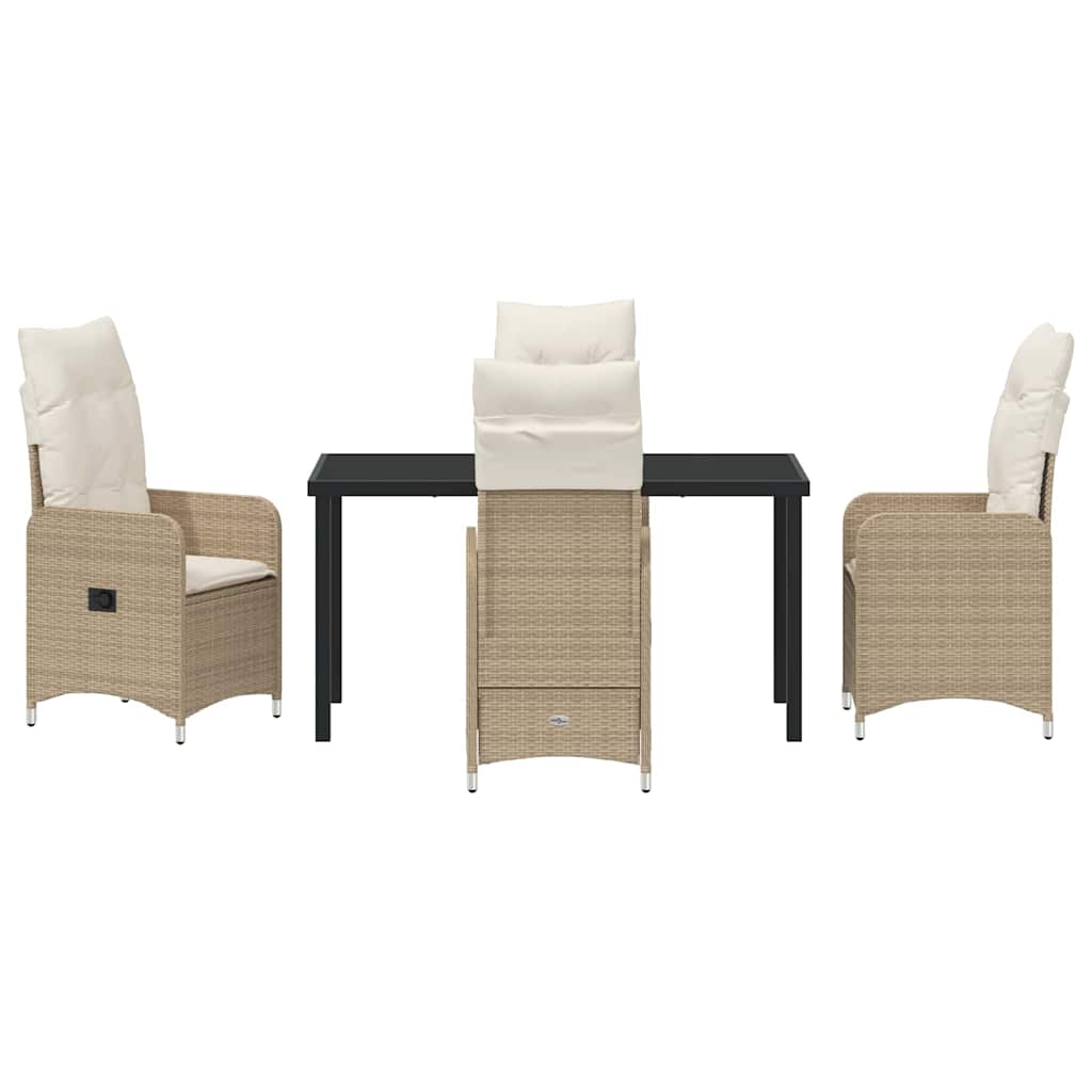 Garten Essgruppe 5 pcs Beige Poly-Rattan