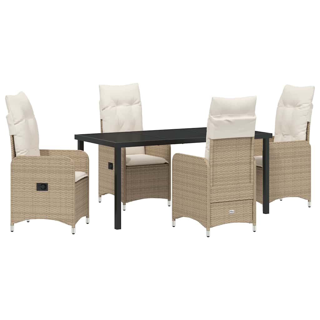 Garten Essgruppe 5 pcs Beige Poly-Rattan
