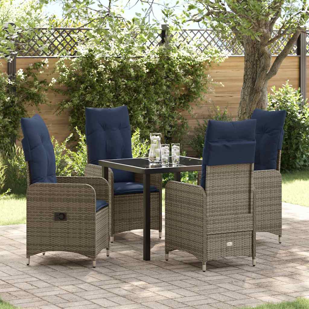 Garten Essgruppe 5 pcs Schwarz Poly-Rattan