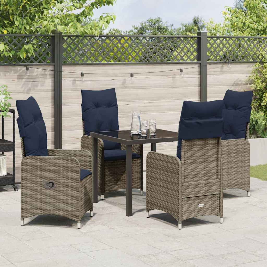 Garten Essgruppe 5 pcs Schwarz Poly-Rattan