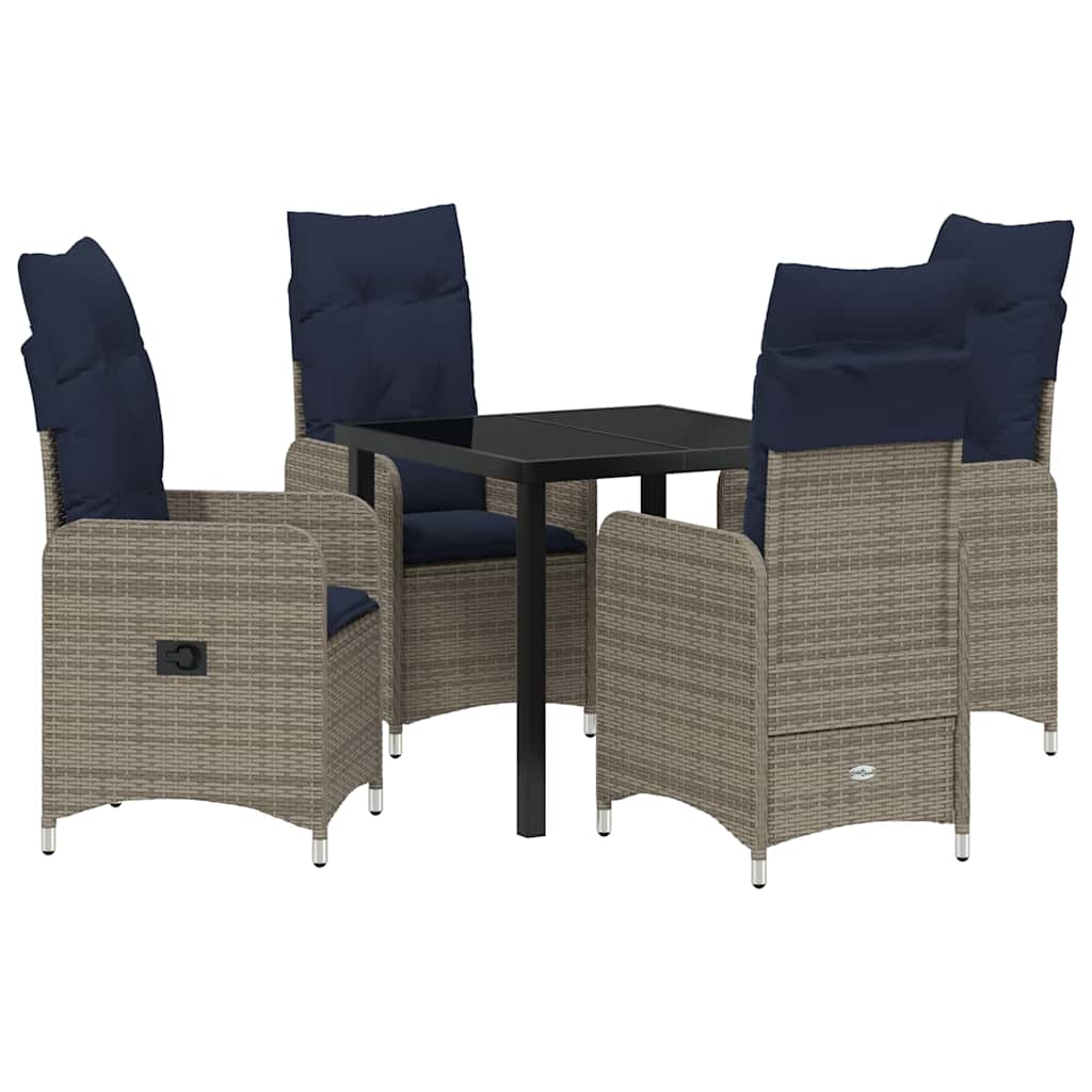 Garten Essgruppe 5 pcs Schwarz Poly-Rattan