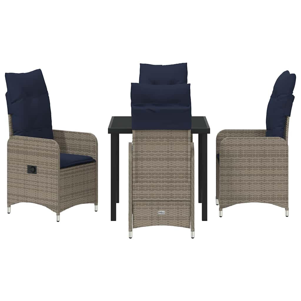 Garten Essgruppe 5 pcs Schwarz Poly-Rattan