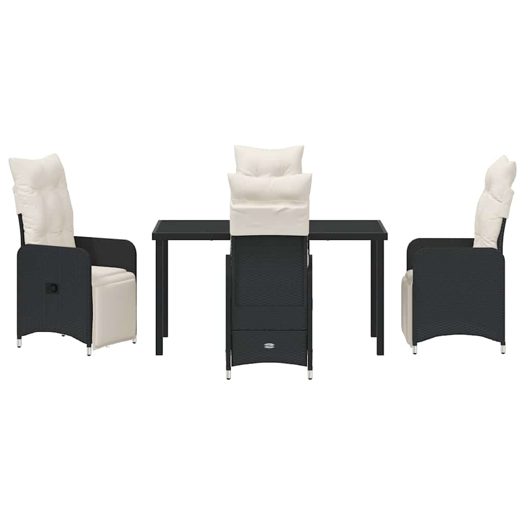 Garten Essgruppe 5 pcs Schwarz Poly-Rattan